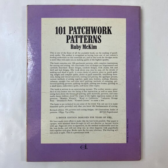 101 Patchwork Patterns Quilting Book By Ruby McKim - Picture 2 of 6